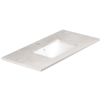 Gustavsberg Ducentic GB71DCWT10SG11 Benkplate 100 cm, grå, 1 hull, 1 blandebatterihull