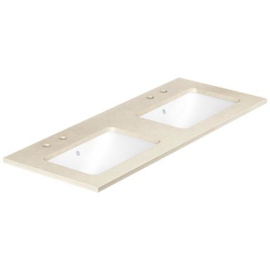 Gustavsberg Ducentic GB71DCWT12CC22 Benkplate 120 cm, beige, 2 kummer, 4 blandebatterihull