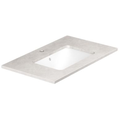 Gustavsberg Ducentic GB71DCWT80SG11 Benkplate 80 cm, grå, 1 hull, 1 blandebatterihull