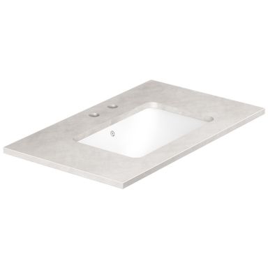 Gustavsberg Ducentic GB71DCWT80SG12 Benkplate 80 cm, grå, 1 hull, 2 blandebatterihull