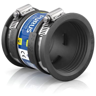 Purus 3032536 Gumminippel Sort, med slangeklemmer