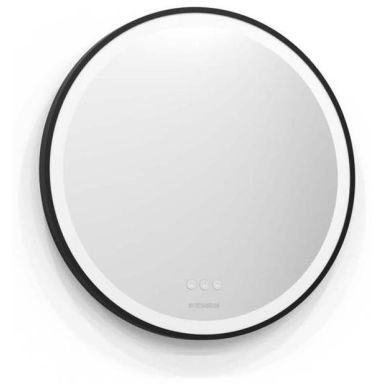 Svedbergs Ista Speil svart, Ø60 cm, LED-belysning, touch