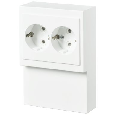 ABB 402EL-884 Stikkontakt 2-veis, hvit, jordet
