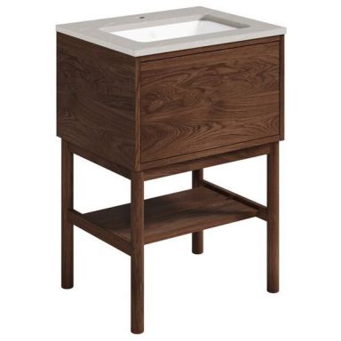 Gustavsberg Ducentic GB71DCVU60AWSG11LF Kommodpaket med ben, 60 cm, brun ek/grå sten, 1 blandarhål