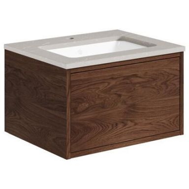 Gustavsberg Ducentic GB71DCVU60AWSG1100 Kommodpaket 60 cm, brun ek/grå sten, 1 blandarhål