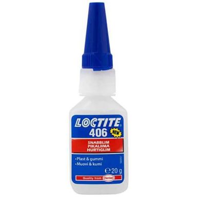 Loctite 406 Cyanoakrylatliima 20 g, varten muovi, valo neste