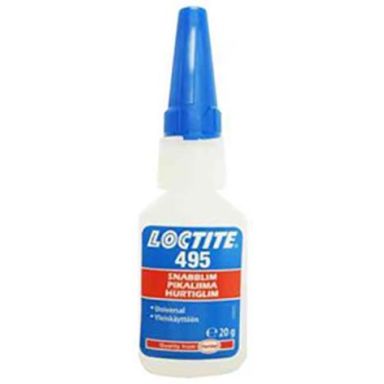 Loctite 495 Cyanoakrylatlim 20 g, rask herding for gummi