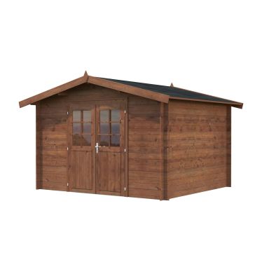 Palmako Valentine Förråd 9,3 m²/inv. 9 m², utan golv brun tryckimpr.