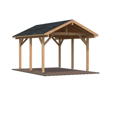 Palmako Robert Carport 16 m²/11,7 m², brun impregnerad