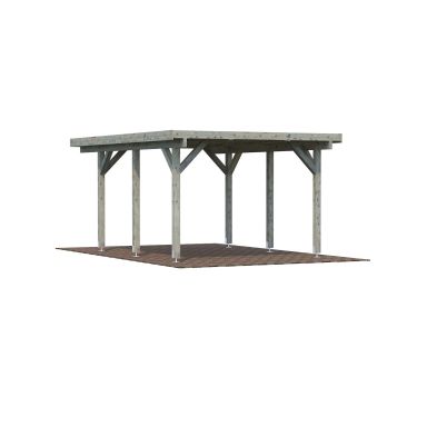 Palmako Karl Carport 18,4 m²/inv. 11,7 m², grå impregnerad