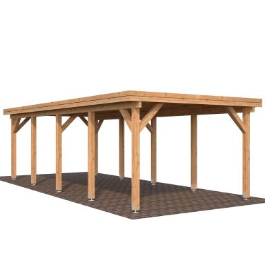 Palmako Karl Carport 27,4 m²/inv. 23,1 m², brun impregnerad