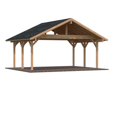 Palmako Robert Carport 28,3 m²/20,6 m², brun impregnerad
