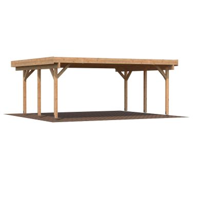 Palmako Karl Carport 30,7 m²/inv. 20,6 m², brun impregnerad
