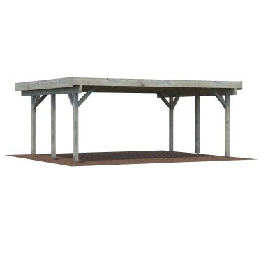 Palmako Karl Carport 30,7 m²/inv. 20,6 m², grå impregnerad