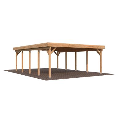 Palmako Karl Carport 45,7 m²/inv. 40,6 m², brun impregnerad