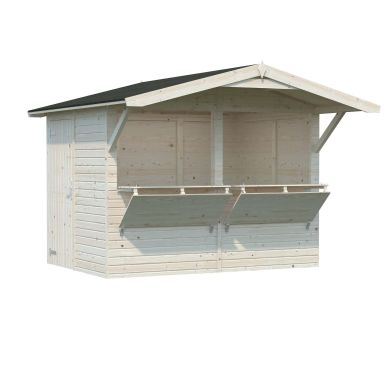 Palmako Stella Kiosk 5,2 m²/inv. 5 m², utan golv, impr. natur
