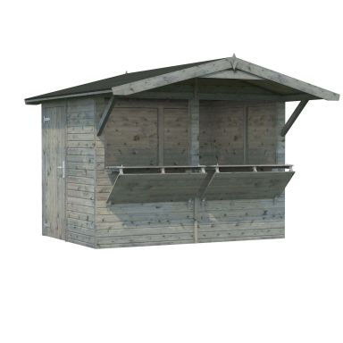 Palmako Stella Kiosk 5,2 m²/inv. 5 m², utan golv, grå, impr.
