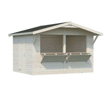 Palmako Stella Kiosk 8,4 m²/inv. 8,2 m², utan golv, impr. natur