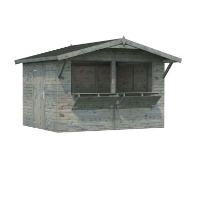 Palmako Stella Kiosk 8,4 m²/inv. 8,2 m², utan golv, grå, impr.