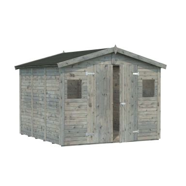 Palmako Dan Förråd 7,6/inv. 7 m², grå impregnerad