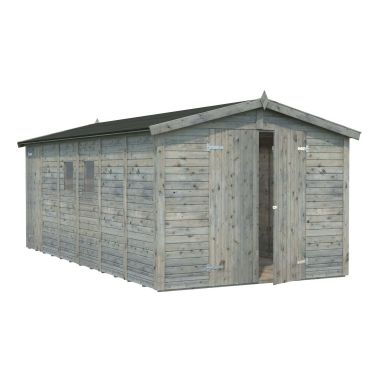 Palmako Dan Förråd 15 m²/inv. 14,2 m², grå impregnerad