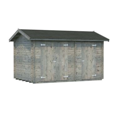 Palmako Jari Förråd 9,4 m²/inv. 8,9 m², grå impregnerad