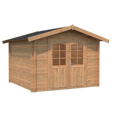 Palmako Lotta Stuga 7,6 m²/inv. 7,3 m², utan golv, brun, impr.