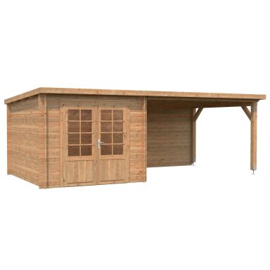 Palmako Ella Stuga 17,7 m²/inv. 6,9+10,0 m², utan golv, brun, impr.