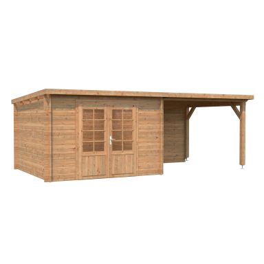 Palmako Ella Stuga 17,7 m²/inv. 8,7+8,2 m², utan golv, brun, impr.