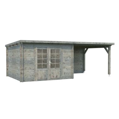 Palmako Ella Stuga 17,7 m²/inv. 8,7+8,2 m², utan golv, grå, impr.