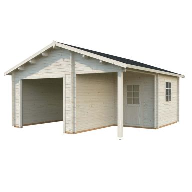 Palmako Roger Garage 28,1 m²/inv. 21,9+5,2 m², utan port, impr. natur