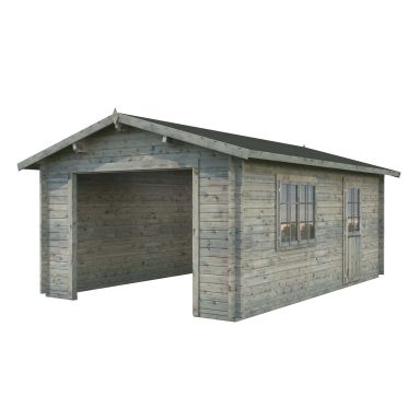 Palmako Roger Garage 19,8 m²/inv. 19 m², utan port grå, impr.