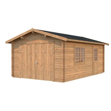 Palmako Roger Garage 19,8 m²/inv. 19 m², med port, brun, impr.