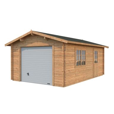 Palmako Roger Garage 19,8 m²/inv. 19 m², med port, brun, impr.
