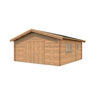 Palmako Roger Garage 29,2 m²/inv. 27,7 m², med port, brun, impr.