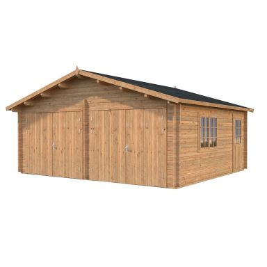 Palmako Roger Garage 29,3 m²/inv. 28,4 m², med port, brun, impr.