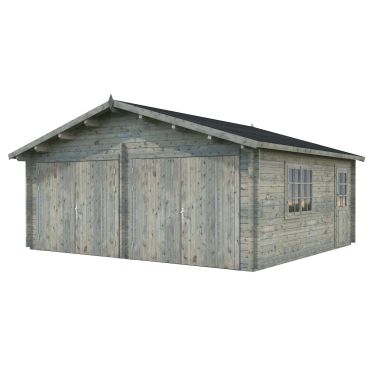 Palmako Roger Garage 29,3 m²/inv. 28,4 m², med port, grå, impr.