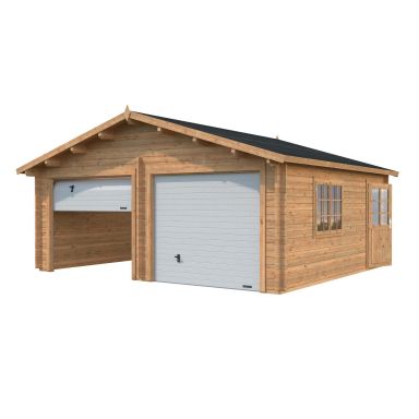 Palmako Roger Garage 29,3 m²/inv. 28,4 m², med port, brun, impr.
