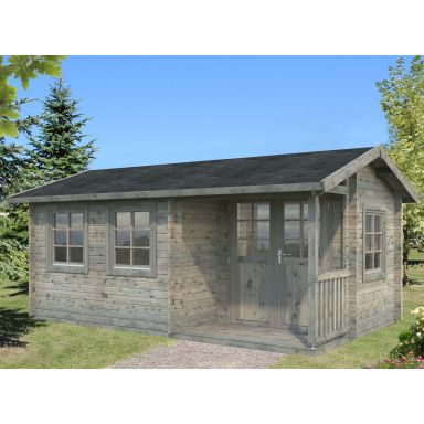 Palmako Susanna Stuga 15,3 m²/inv. 12,4 m², grå impregnerad