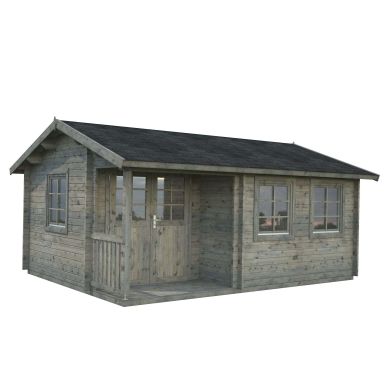 Palmako Susanna Stuga 19,4 m²/inv. 16,4 m², grå impregnerad