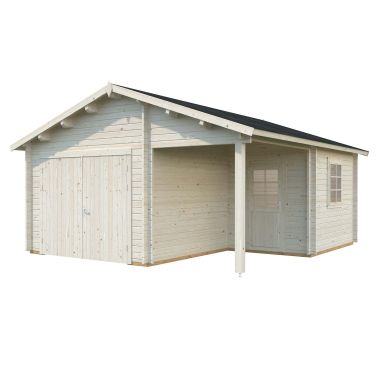 Palmako Roger Garage 28,1 m²/inv. 21,9+5,2 m², med port, impr. natur