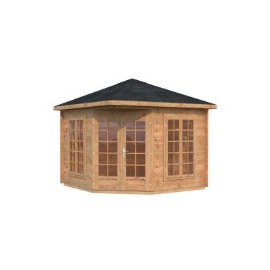 Palmako Melanie Lusthus 7,8 m²/inv. 7 m², med 28 mm vägg, brun, impr.