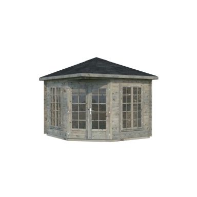 Palmako Melanie Lusthus 7,8 m²/inv. 7 m², med 28 mm vägg, grå, impr.