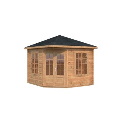 Palmako Melanie Lusthus 7,8 m²/inv. 6,9 m², med 44 mm vägg, brun, impr.