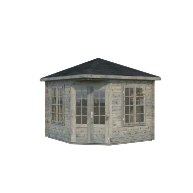 Palmako Melanie Lusthus 7,8 m²/inv. 6,9 m², med 44 mm vägg, grå, impr.