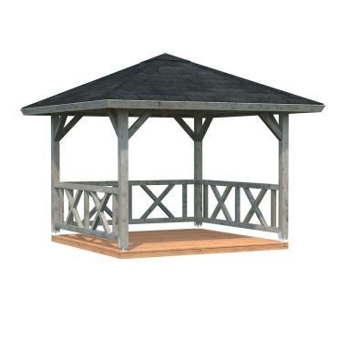 Palmako Betty Paviljong 9 m², utan golv, grå, impregnerad