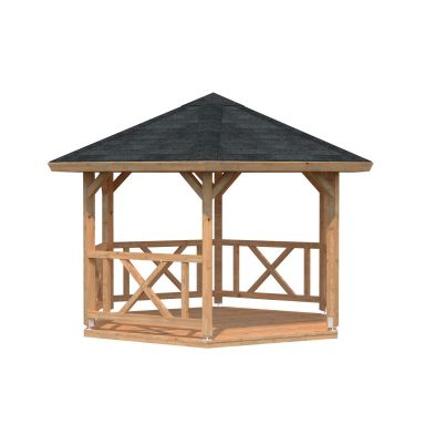 Palmako Betty Paviljong 9,9 m², utan golv, brun, impregnerad