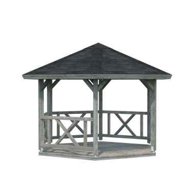 Palmako Betty Paviljong 9,9 m², utan golv, grå, impregnerad