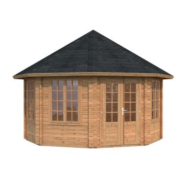 Palmako Hanna Lusthus 14,7 m²/inv. 14,1 m², brun impregnerad