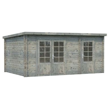 Palmako Ella Stuga 13,5 m²/inv. 13,1 m², utan golv, grå, impr.